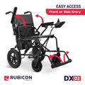 Rubicon DX02- Lightweight (Only 40lbs) Foldable Electric Wheelchair for Seniors - 12 mi Long Cruise Range with 500W Powerful Motor - Airline Approved with Detachable Battery (Model3)