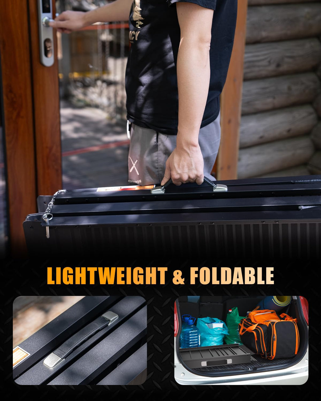 VNN Portable Wheelchair Ramp 4FT, Non-Slip Aluminum Folding Handicap Ramps, Door Threshold Wheelchair Ramps for Home, Threshold Ramp for Home Steps, Scooter Ramp, Doorways