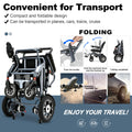 2025 New Reclining Electric Wheelchair for Adults, 30+ Miles Long Travel Range All Terrain Power Wheelchair with 2 Li-ion Battery, Lightweight Foldable Motorized Wheel Chair, with Headrest, Telescopic
