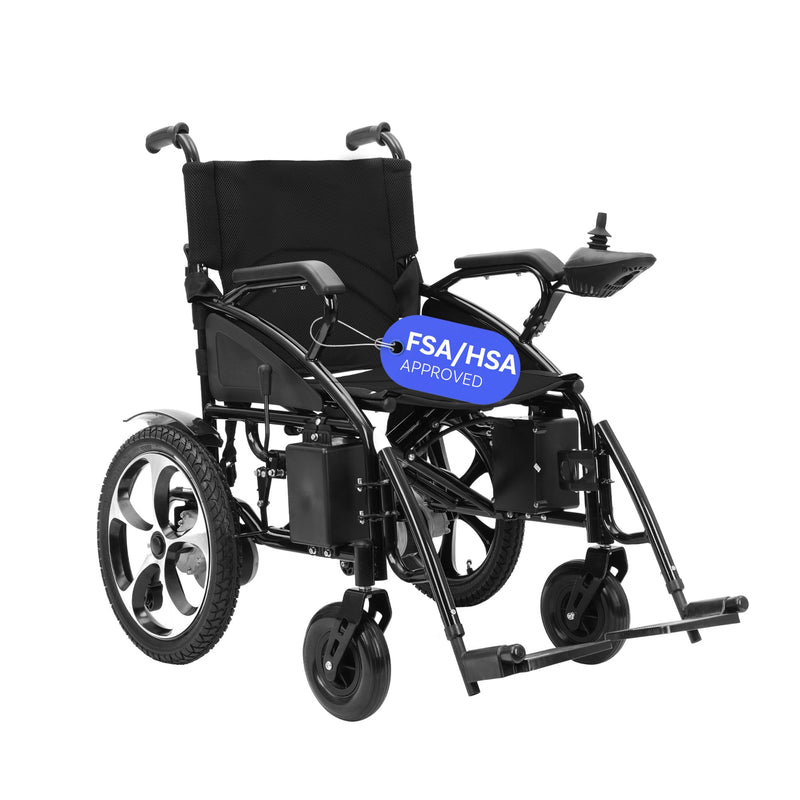Culver Artemis Pro Lightweight Foldable Electric Wheelchairs for Seniors - 2x250W Motor Power Wheelchair - Travel/User Friendly Electric Wheelchairs for Seniors, Long Range Electric Wheelchair, Black
