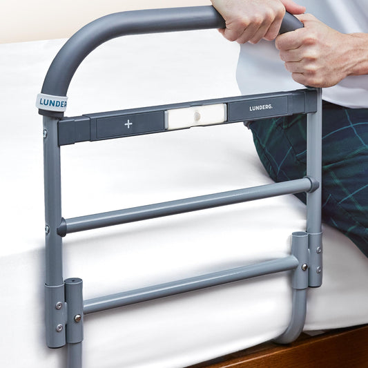 Lunderg Bed Assist Rail for Seniors with Motion-Activated Light & Non-Slip Grab Bar - Easy to Install Bed Rails for Elderly Adults Safety & Post-Surgery - Helps Reduce Falls & Support Independence
