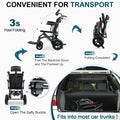 Super Lightweight Portable Transit Travel Wheelchair, Upgraded Folding Transport Wheelchairs (Weight 26.7lbs) for Adults and Seniors, Come with Telescopic Handle and Travel Bag