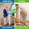 HONEYBULL Walking Cane for Men & Women - Foldable, Adjustable, Collapsible, Free Standing Cane, Pivot Tip, Heavy Duty | Walking Sticks, Folding Canes for Seniors & Adults (Black, Pivot Cane)
