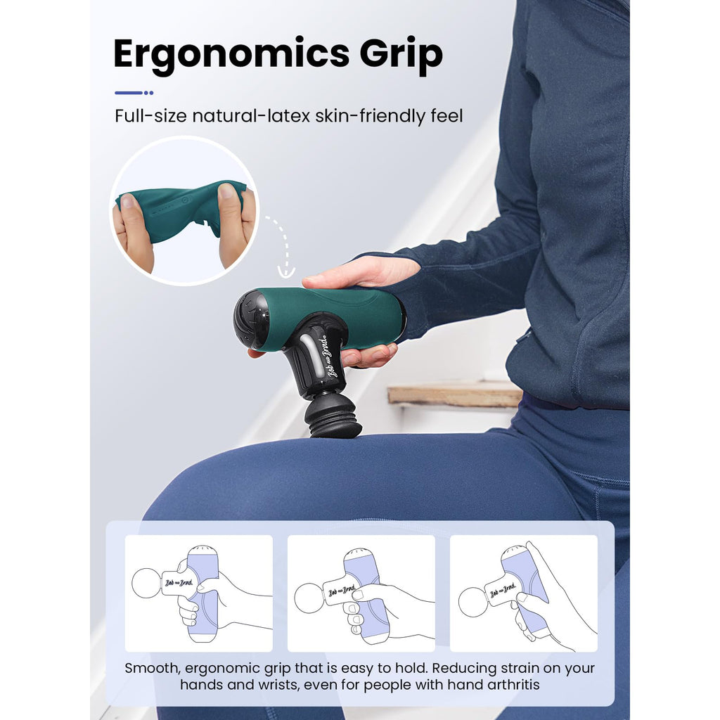 BOB AND BRAD Q2 Pro Mini Massage Gun with Heat and Cold Head,Pocket-Sized Deep Tissue Massager Gun,Portable Percussion Muscle Massager Gun, Ultra Small&Quiet Muscle Massage Gun