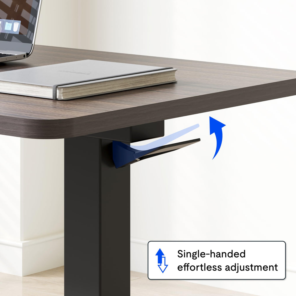 FLEXISPOT H7 Adjustable Overbed Bedside Table with Wheels Pneumatic Mobile Standing Desk Laptop Desk Rolling Computer Cart Movable Overbed Table Hospital Home Use(27.6" W x 15.7" D, White)
