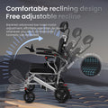 16" Big Front Wheel Electric Wheelchair, 19.7” Seat Width All Terrain Foldable Power Wheelchairs, Motorized Wheel Chair for Adults 330lbs, Dual Brakes, Rear Control Included, Led Light, Backpack