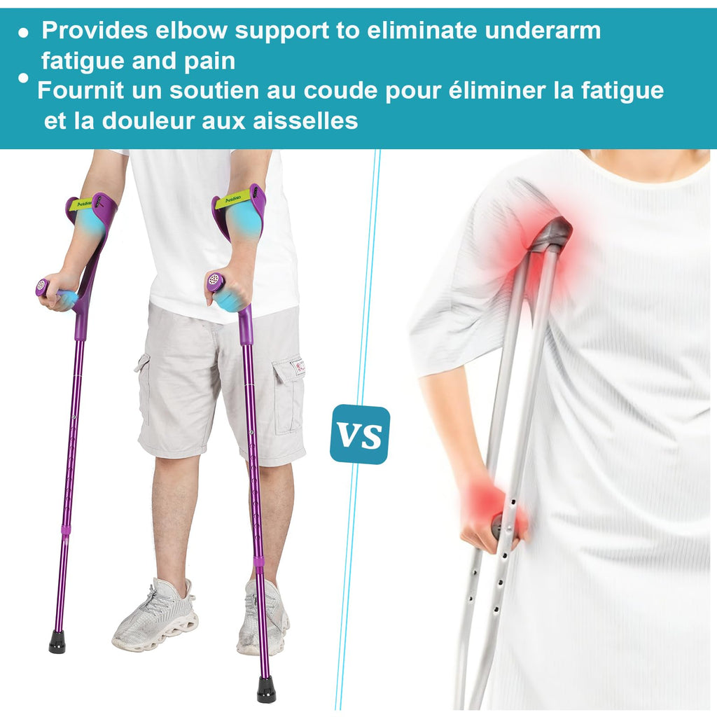 Forearm Crutch for Adults(x1 Unit), Forearm Crutch with Cuffs, Anti-Drop, Crutch for Walking, Forearm Crutch Lightweight Adjustable, Aluminum Forearm Crutch, Black Crutch (Single Black)