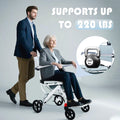 Super Lightweight Portable Transit Travel Wheelchair, Upgraded Folding Transport Wheelchairs (Weight 26.7lbs) for Adults and Seniors, Come with Telescopic Handle and Travel Bag