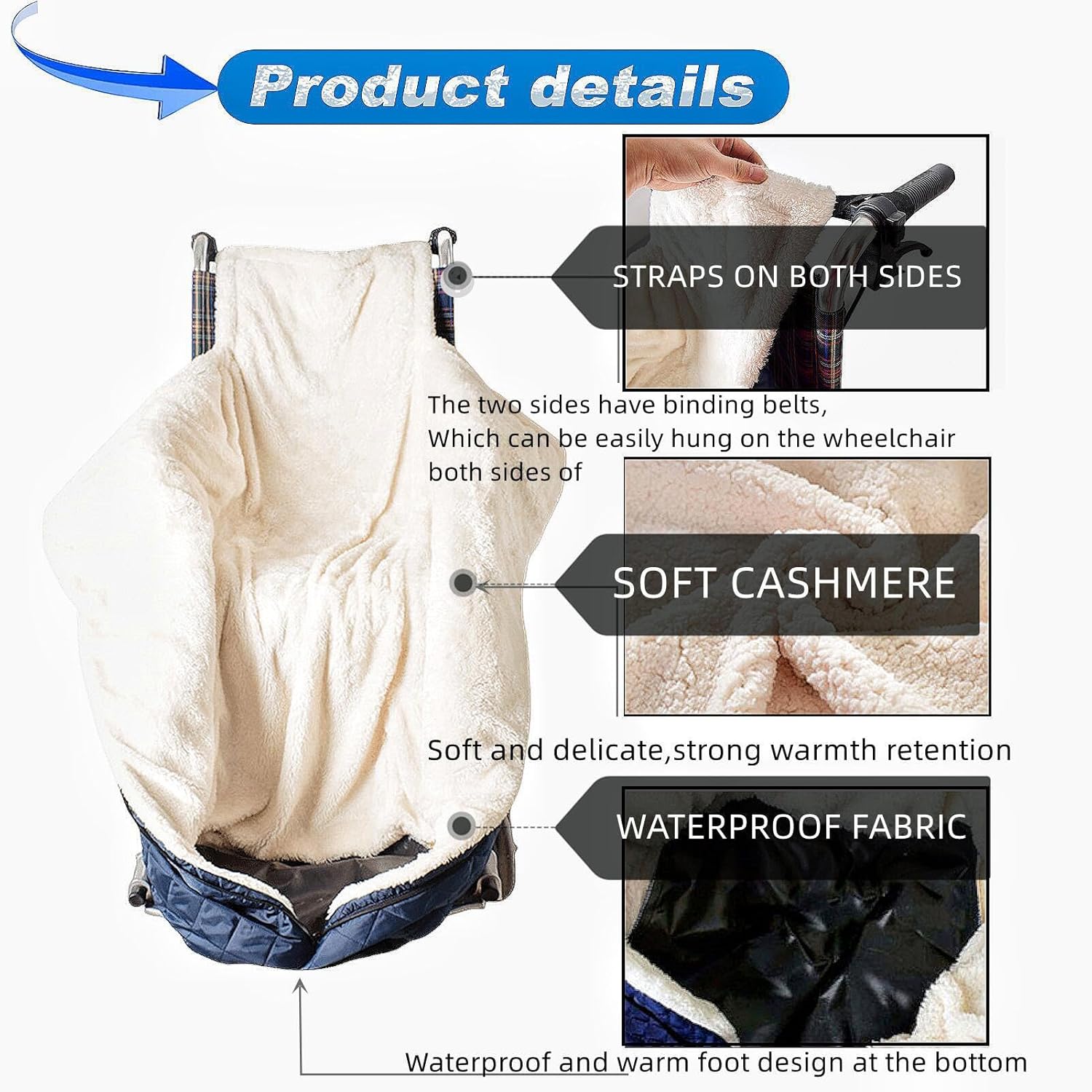Lightweight Wheelchair Blanket with Zipper, Lambswool Wheelchair Warm Covers Leg/Lap,Knee and Lower Body Universal fit Blankets for wheelchairs