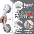 TAILI Grab Bars for Bathtubs and Showers 2 Pack Suction Grab Bar, Heavy Duty Shower Handle Removable Bath Handrails for Seniors and Elderly, Bathroom Safety Grip No Drilling Waterproof,Grey