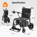28lbs Ultralight 28 Miles Long Range 100% Carbon Fiber Travel Electric Wheelchairs for Adults, FreeWink Foldable Portable Electric Wheelchairs with 2 Lithium Batteries for All Terrain Airline Approved