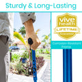 Vive Folding Cane - Foldable Walking Cane for Men, Women - Fold-up, Collapsible, Lightweight, Adjustable, Portable Hand Walking Stick - Balancing Mobility Aid - Comfortable Ergonomic Handle