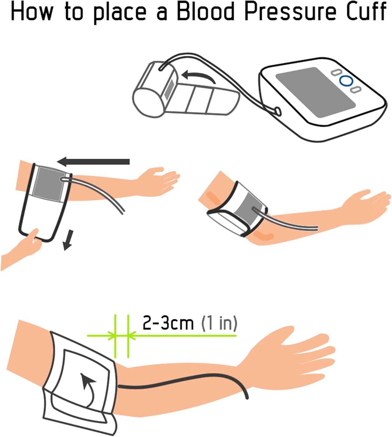 Paramed Blood Pressure Monitor - Bp Machine - Automatic Upper Arm Blood Pressure Cuff 8.7-16.5 inches - Large LCD Display 120 Sets Memory - Device Bag & Batteries Included