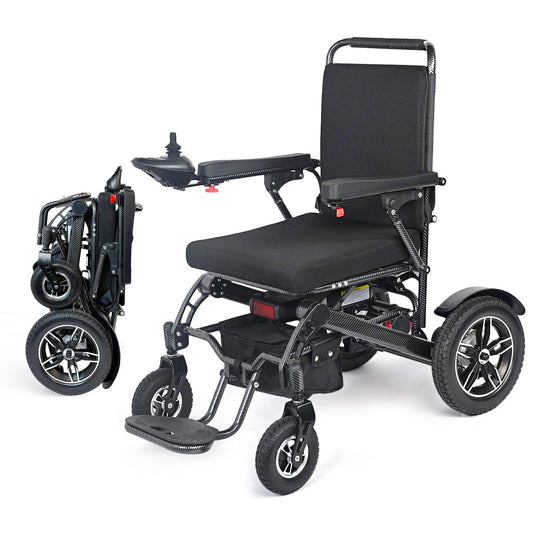 John Dawson Ultra Lightweight Foldable Power Wheelchair for Adults, 15 Miles Long Range with Lithium Batteries, All Terrain Electric Wheelchair, 300 lbs Capacity