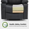 MCombo Electric Power Lift Recliner Chair Sofa with Massage and Heat for Elderly, 3 Positions, 2 Side Pockets, and Cup Holders, USB Ports, Faux Leather 7040 (Light Brown, Medium)