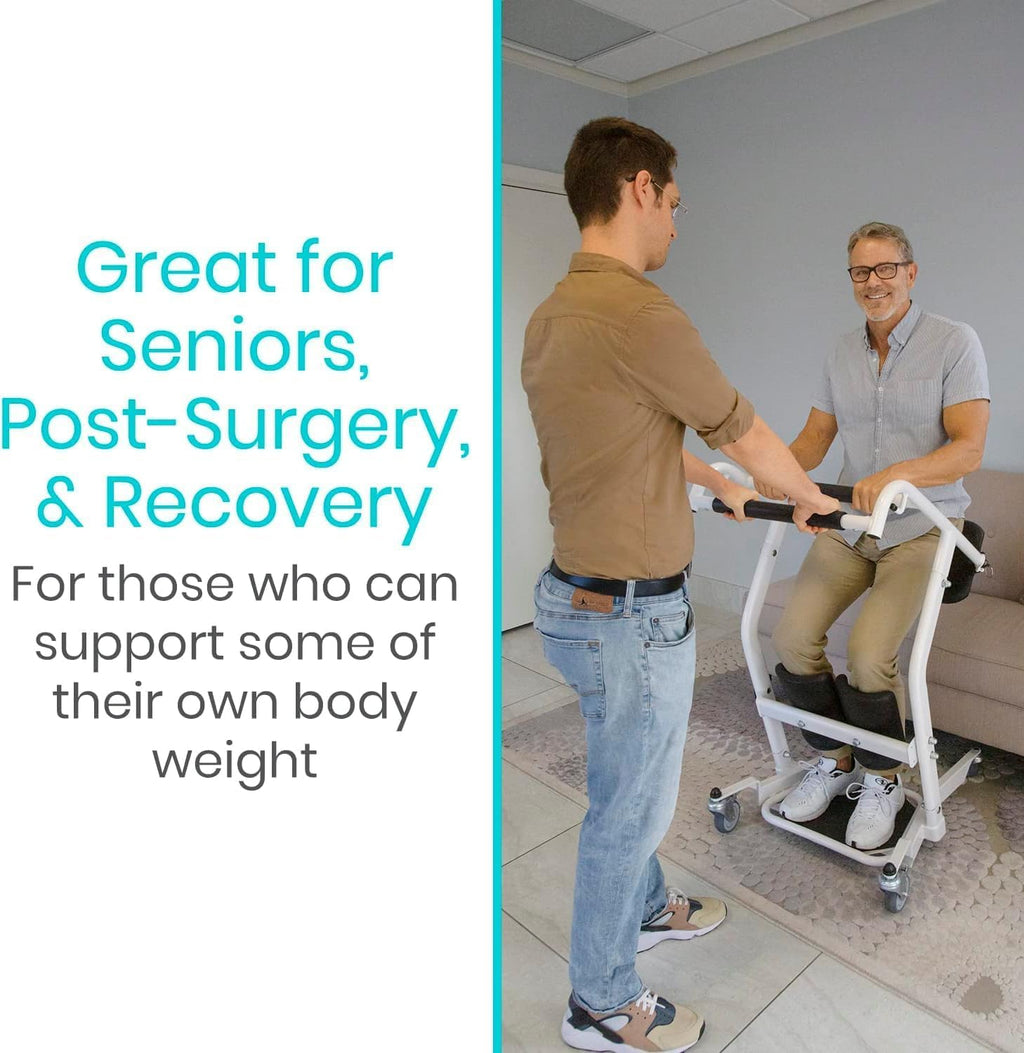 Vive Mobility Sit to Stand Patient Lift for Handicapped - Stand Assist Lift Aid for Home Care Use - Elderly Lift Assist Transfer Device - Transport Chair Stand Assist for Seniors, Adults & Disabled