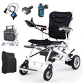 New 16" Big Front Wheel Electric Wheelchair for Adults, 19.7" Seat Width All Terrain Power Wheelchairs, Dual Brakes, Foldable Motorized Wheel Chair 330lbs, Rear Control Included, Led Light, Backpack