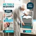 Lunderg Bed Assist Rail for Seniors with Motion-Activated Light & Non-Slip Grab Bar - Easy to Install Bed Rails for Elderly Adults Safety & Post-Surgery - Helps Reduce Falls & Support Independence