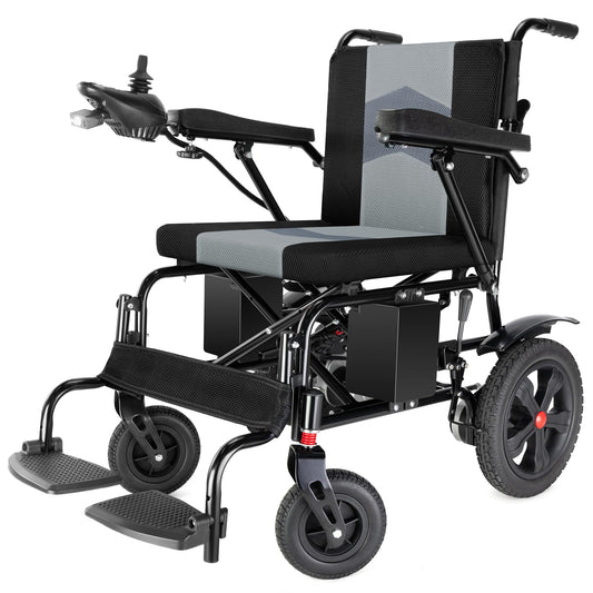 Goldseason 18.5" Wider Electric Wheelchairs for Adults - 15 Miles Range, 330 lb Foldable Lightweight Motorized Wheelchair with Large Tire, All-Terrain Power Wheelchair for Home/Outting/Travel(Grey)