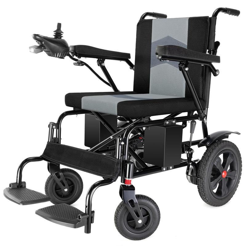 Goldseason 18.5" Wider Electric Wheelchairs for Adults - 15 Miles Range, 330 lb Foldable Lightweight Motorized Wheelchair with Large Tire, All-Terrain Power Wheelchair for Home/Outting/Travel(Grey)