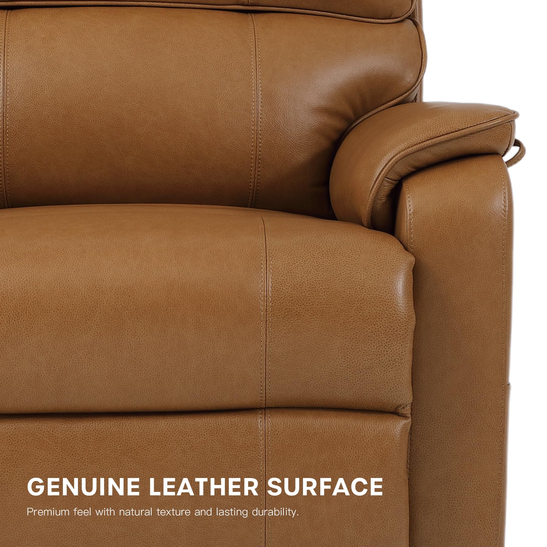 DYNOX Big Tall Man Large-Wide Power Dual Motor Lift Recliners Chairs for Elderly Lay Flat Lift Chair with Infinite Positions, Heat & Massage, Supports 400 LBS(9298L,Faux Leather,Brown)