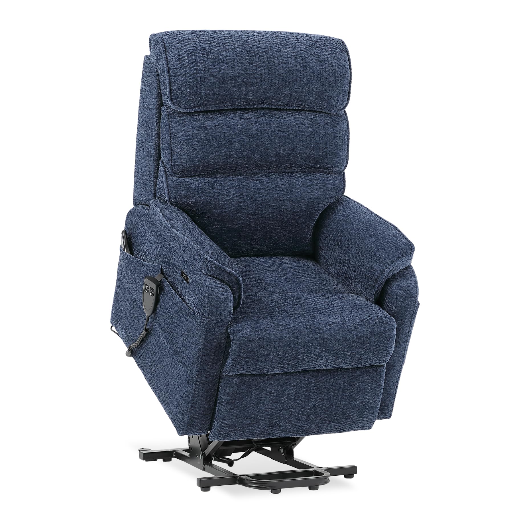 DYNOX Big Tall Man Large-Wide Power Dual Motor Lift Recliners Chairs for Elderly Lay Flat Lift Chair with Infinite Positions, Heat & Massage, Supports 400 LBS(9298L,Faux Leather,Brown)