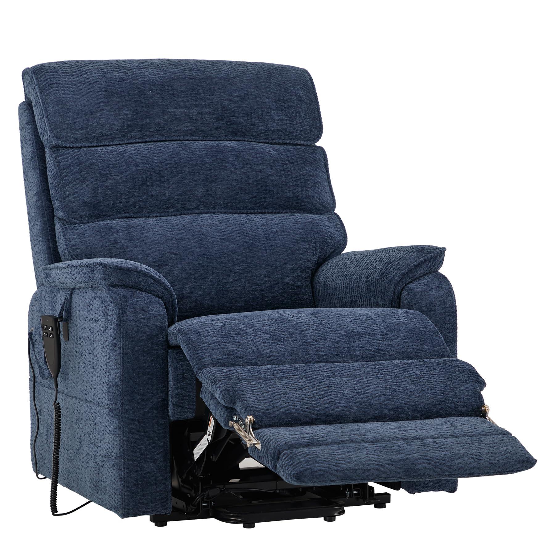 DYNOX Big Tall Man Large-Wide Power Dual Motor Lift Recliners Chairs for Elderly Lay Flat Lift Chair with Infinite Positions, Heat & Massage, Supports 400 LBS(9298L,Faux Leather,Brown)