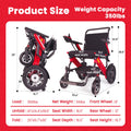 New 16" Big Front Wheel Electric Wheelchair for Adults, 19.7" Seat Width All Terrain Power Wheelchairs, Dual Brakes, Foldable Motorized Wheel Chair 330lbs, Rear Control Included, Led Light, Backpack