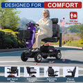 Metro Mobility 4 Wheel Powered Mobility Scooters, 300 lbs Capacity Mobility Scooters for Adults, Folding Mobility Scooter Lightweight, Electric Scooters for Seniors 10 Miles Range LED Light Red