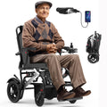Electric Wheelchairs for Adults, Power Motorized Foldable Wheelchairs for Seniors Support 350 LBS, Only 36LBS Weight,15 Miles Range, Airline Approval & 500W Brushless Motors& LED Light(SiIver)