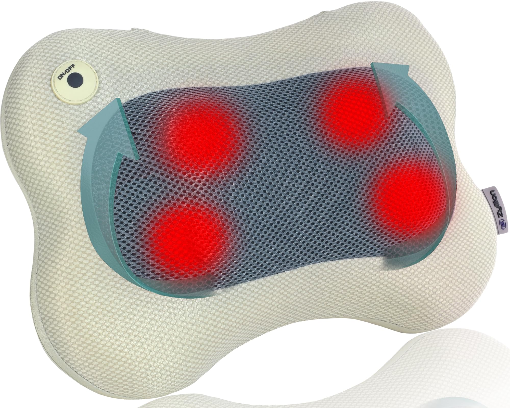 Zyllion Shiatsu Back and Neck Massager with Heat - 3D Electric Kneading Deep Tissue Massage Pillow for Muscle Pain Relief, Black, ZMA-13