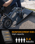 VNN Portable Wheelchair Ramp 4FT, Non-Slip Aluminum Folding Handicap Ramps, Door Threshold Wheelchair Ramps for Home, Threshold Ramp for Home Steps, Scooter Ramp, Doorways