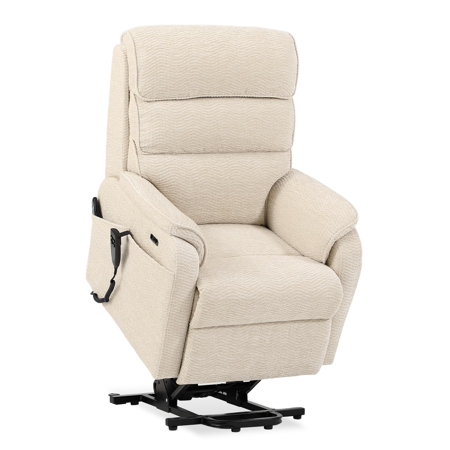 DYNOX Big Tall Man Large-Wide Power Dual Motor Lift Recliners Chairs for Elderly Lay Flat Lift Chair with Infinite Positions, Heat & Massage, Supports 400 LBS(9298L,Faux Leather,Brown)