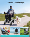33 Lbs Lightweight Electric Wheelchair, Electric Wheelchairs for Adults Foldable, 15 Miles Range Motorized Wheelchair for Seniors, All Terrain Compact Portable Power Wheelchair, 330 Lbs Capacity