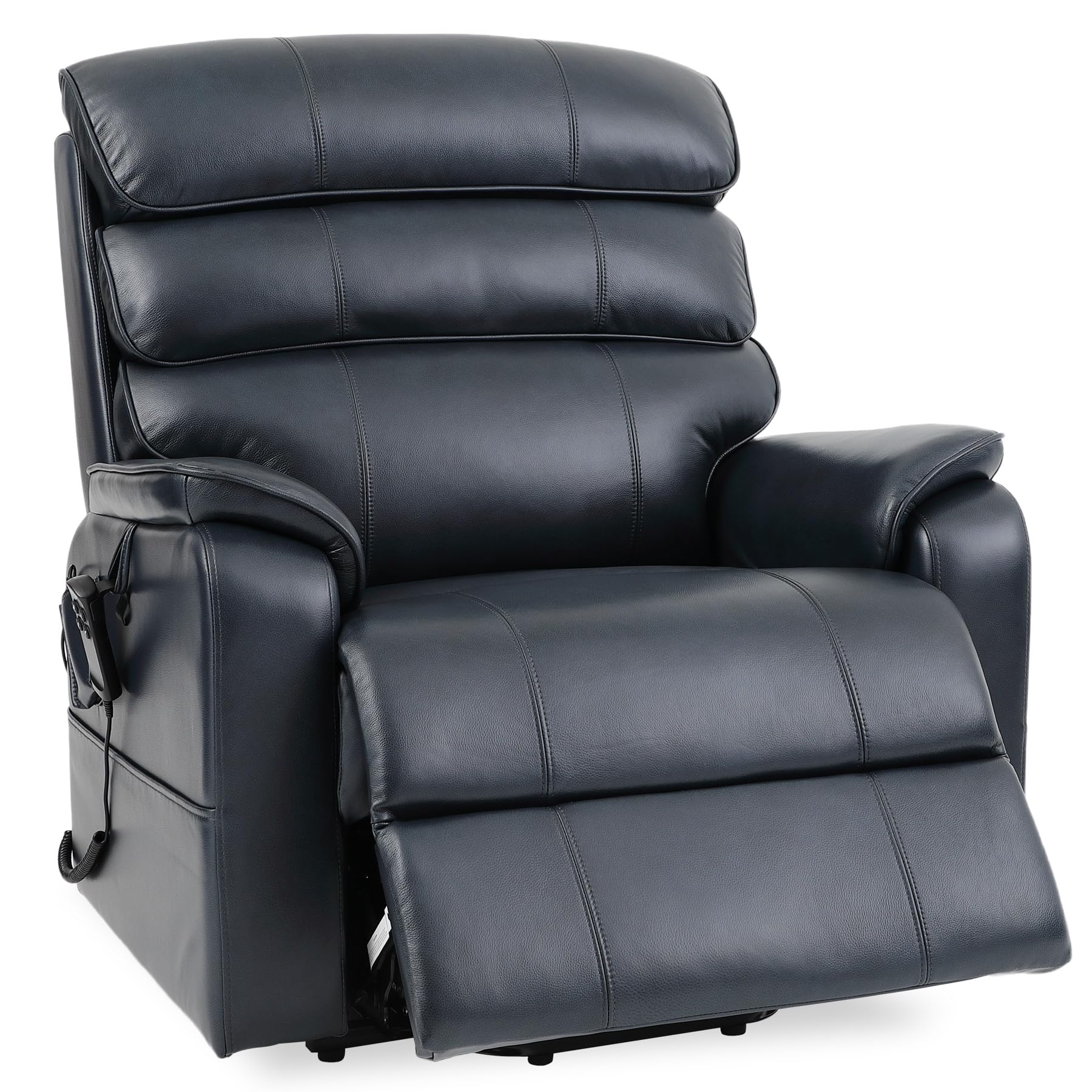 DYNOX Big Tall Man Large-Wide Power Dual Motor Lift Recliners Chairs for Elderly Lay Flat Lift Chair with Infinite Positions, Heat & Massage, Supports 400 LBS(9298L,Faux Leather,Brown)