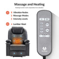 MCombo Electric Power Lift Recliner Chair Sofa with Massage and Heat for Elderly, 3 Positions, 2 Side Pockets, and Cup Holders, USB Ports, Faux Leather 7040 (Light Brown, Medium)