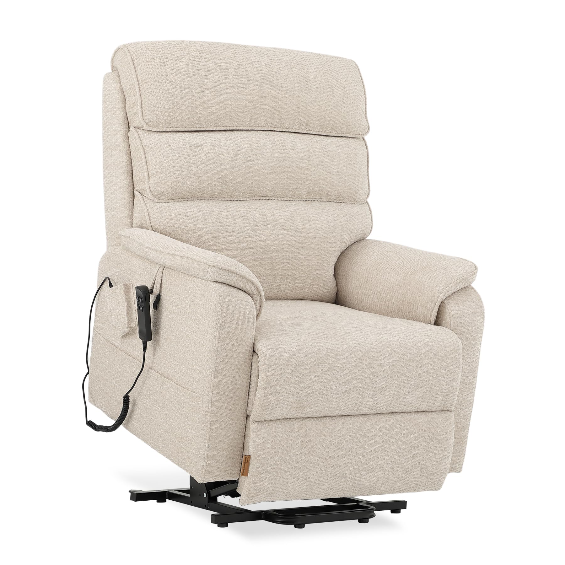 DYNOX Big Tall Man Large-Wide Power Dual Motor Lift Recliners Chairs for Elderly Lay Flat Lift Chair with Infinite Positions, Heat & Massage, Supports 400 LBS(9298L,Faux Leather,Brown)