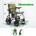 Culver Mobility Kano Foldable Electric Wheelchair, Travel Size, User-Friendly, FSA HSA Eligible Wheelchairs for Adults Lightweight, (Green)