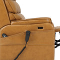 DYNOX Big Tall Man Large-Wide Power Dual Motor Lift Recliners Chairs for Elderly Lay Flat Lift Chair with Infinite Positions, Heat & Massage, Supports 400 LBS(9298L,Faux Leather,Brown)