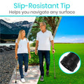 Vive Folding Cane - Foldable Walking Cane for Men, Women - Fold-up, Collapsible, Lightweight, Adjustable, Portable Hand Walking Stick - Balancing Mobility Aid - Comfortable Ergonomic Handle
