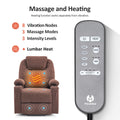 MCombo Power Lift Recliner Chair for Elderly, Lift Chair with Heat and Massage, FSC Certified, USB&Type C Ports, Cup Holders, Fabric 7040 (Medium, Gray)