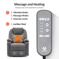 MCombo Power Lift Recliner Chair for Elderly, Lift Chair with Heat and Massage, FSC Certified, USB&Type C Ports, Cup Holders, Fabric 7040 (Medium, Gray)