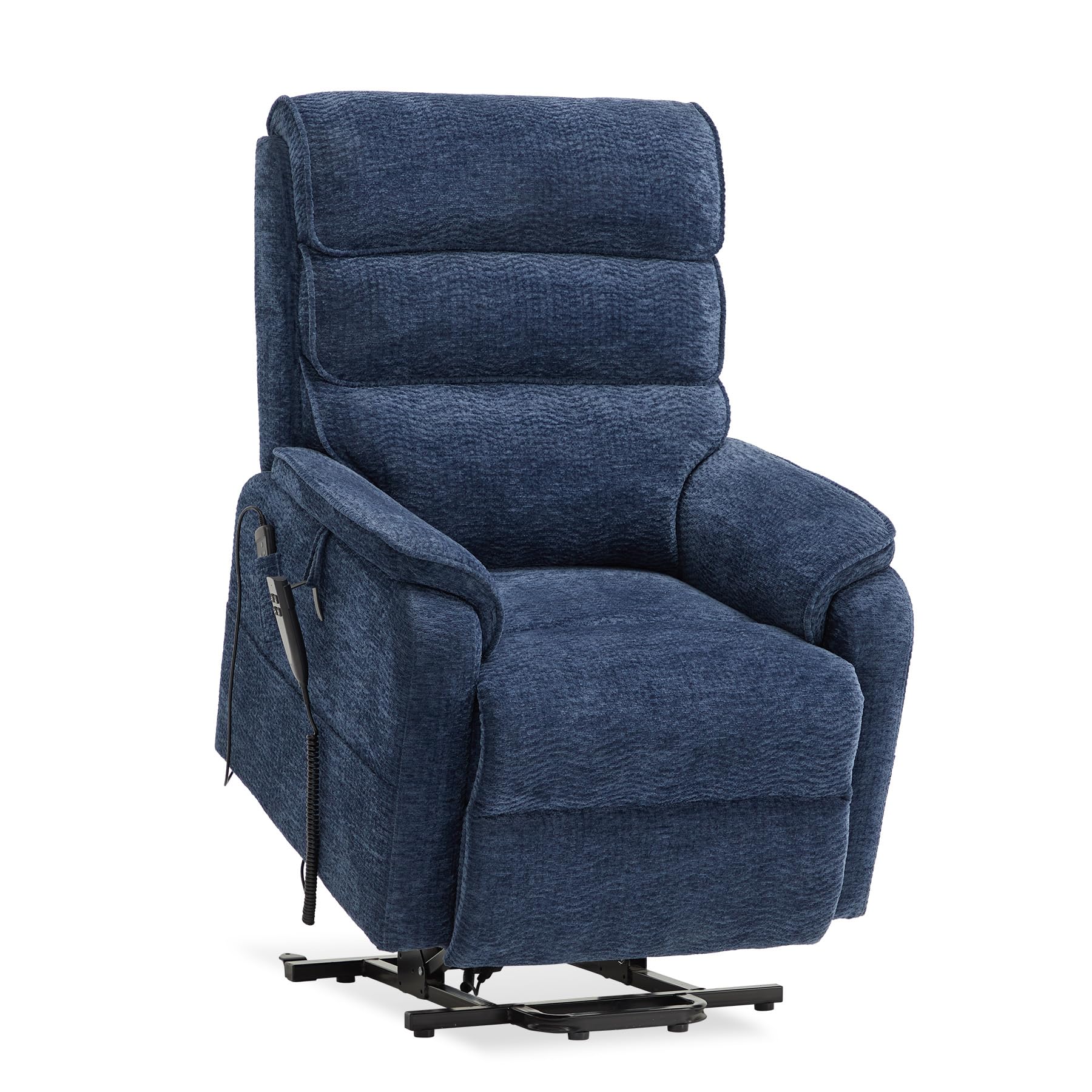 DYNOX Big Tall Man Large-Wide Power Dual Motor Lift Recliners Chairs for Elderly Lay Flat Lift Chair with Infinite Positions, Heat & Massage, Supports 400 LBS(9298L,Faux Leather,Brown)