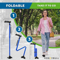 HONEYBULL Walking Cane for Men & Women - Foldable, Adjustable, Collapsible, Free Standing Cane, Pivot Tip, Heavy Duty | Walking Sticks, Folding Canes for Seniors & Adults (Black, Pivot Cane)