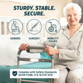 Lunderg Bed Assist Rail for Seniors with Motion-Activated Light & Non-Slip Grab Bar - Easy to Install Bed Rails for Elderly Adults Safety & Post-Surgery - Helps Reduce Falls & Support Independence