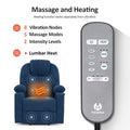 MCombo Power Lift Recliner Chair for Elderly, Lift Chair with Heat and Massage, FSC Certified, USB&Type C Ports, Cup Holders, Fabric 7040 (Medium, Gray)
