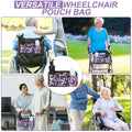2 Pack Wheelchair Side Bag with Cup Holder, Wheelchair Armrest Pouch Accessories for Walker, Rollator, Electric Scooter Wheelchairs, Ideal Gift for Mother's Day & Father's Day