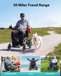 33 Lbs Lightweight Electric Wheelchair, Electric Wheelchairs for Adults Foldable, 15 Miles Range Motorized Wheelchair for Seniors, All Terrain Compact Portable Power Wheelchair, 330 Lbs Capacity
