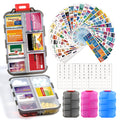 3 Pack 14 Grids Travel Pill Organizer Box with 415-Pcs Medicine Name Labels - Pocket Daily Pharmacy Case Container Kit - Travel Medication Holder Dispenser for Fish Oil Vitamin Supplement Storage