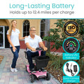 Vive 4 Wheel Mobility Scooter - Electric Powered Wheelchair Device - Compact Heavy Duty Mobile for Travel, Adults, Elderly - Long Range Power Extended Battery with Charger & Basket